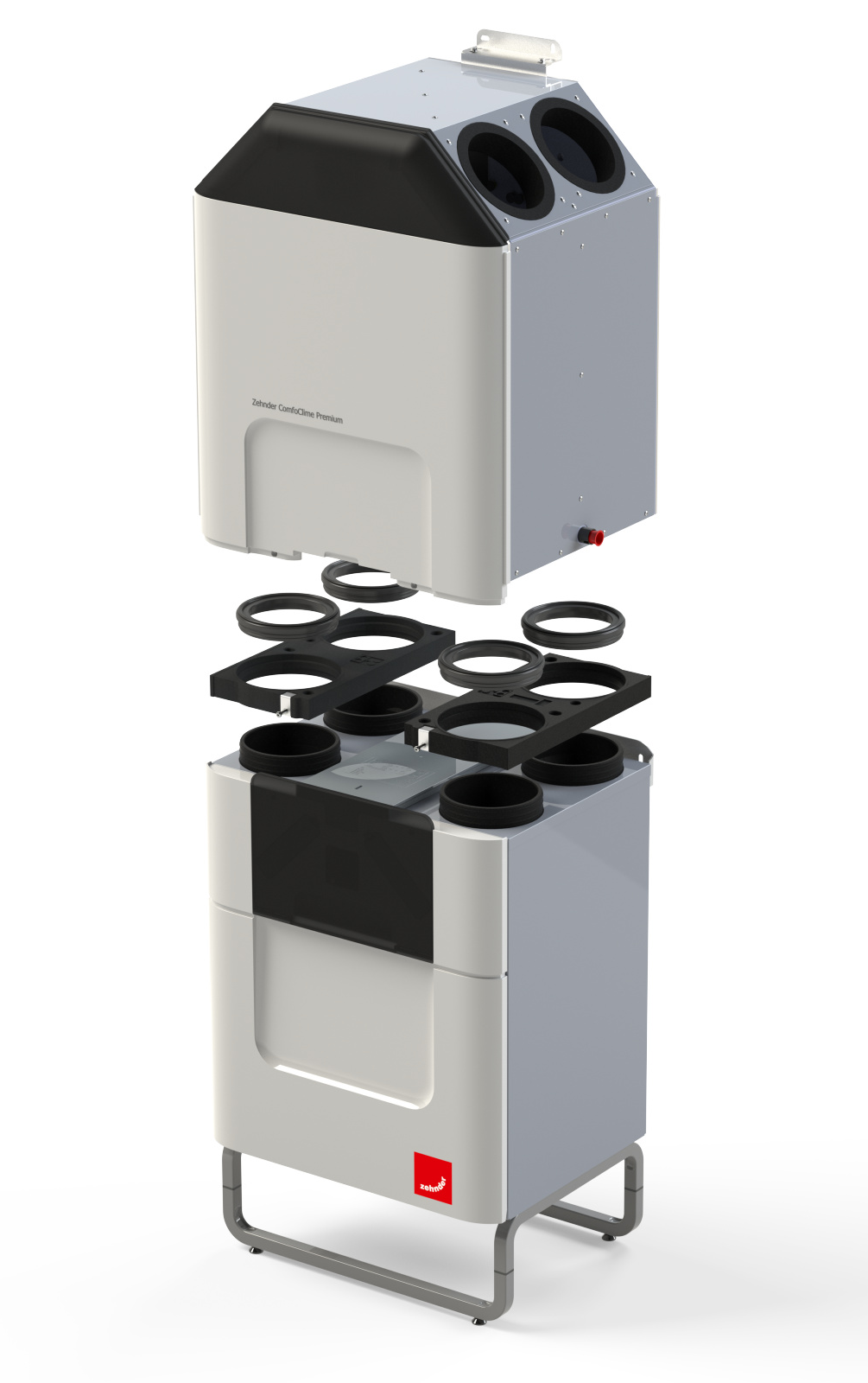 Zehnder ComfoClime na jednotce ComfoAir Q Zehnder ComfoClime 36 jako flexibilní nadstavba na větrací jednotce Zehnder ComfoAir Q600 ST