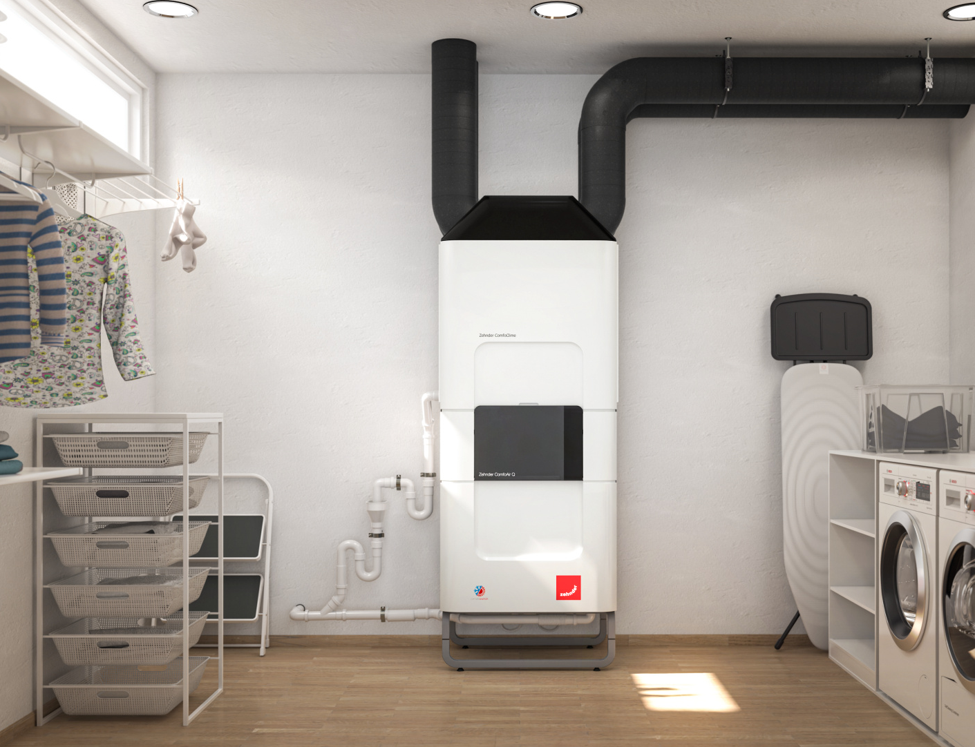 Zehnder ComfoClime Rendering Zehnder ComfoClime Q Comfortable indoor ventilation Front view