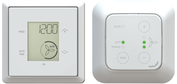 Ovládací jednotky Ovládací jednotky ComfoSense a ComfoSwitch.